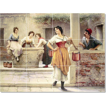 Eugen de Blaas Women Painting Ceramic Tile Mural #70, 24"x18"