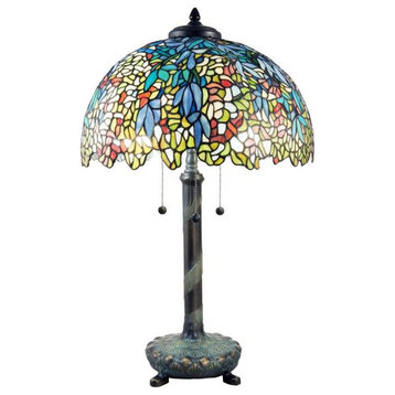 Dale Tiffany TT18374 Jacques Laburnum, 3 Light Tiffany Table Lamp