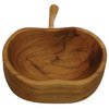 Teak Apple And Pear Small Bowls, Set Of 2