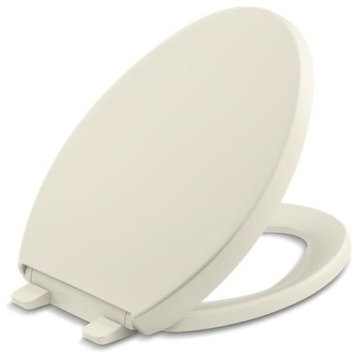 Kohler Reveal Quiet-Close with Grip-Tight Bumpers Elongated Toilet Seat, Biscuit