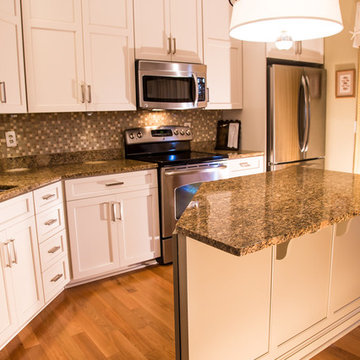 Transitional White Kitchen in Italian Laminate