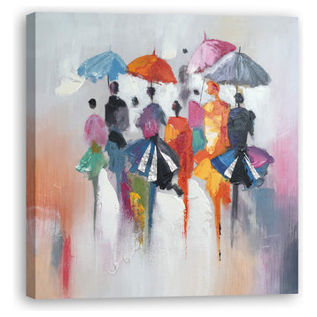 Abstract Hand Painted Rain in Memory Wall Decor Artwork