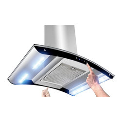 AKDY - AKDY AK-Z10B6 Euro Stainless Steel Island Mount Range Hood, 36" - Range Hoods And Vents