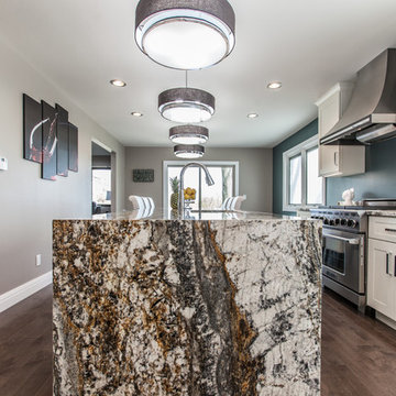 Fairfield - White Kitchen - Grey Island