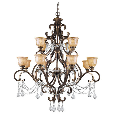 Crystorama Norwalk 12 Light Chandelier 7512-BU-CL-MWP - Bronze Umber