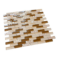 Caramela Pink Crystal Glass Mosaic Tile Brick Pattern (Glossy&Matte) - Home Decor