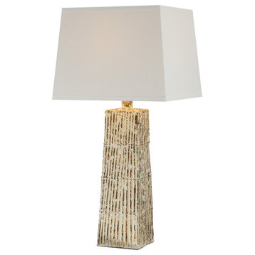 29" Hydrocal Table Lamp, Bamboo Beige