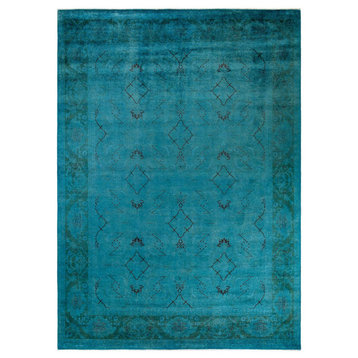Vibrance, One-of-a-Kind Hand-Knotted Area Rug Blue, 9' 2" x 12' 9"