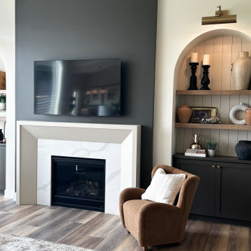 Accessible Beige Painted Kitchen with Birch Almond Accents