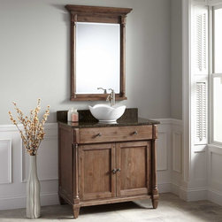 36" MITCHUSSON VESSEL SINK VANITY - RUSTIC BROWN - Bathroom Vanities And Sink Consoles