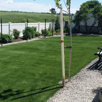 Synthetic Artificial Turf Grass Dog Yard Transformation Lethbridge 2014