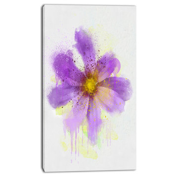 Purple Flower with Large Petals, Flowers Canvas Wall Artwork, 16"x32"