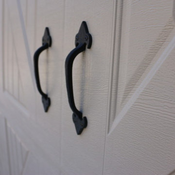 Carriage house overhead garage doors