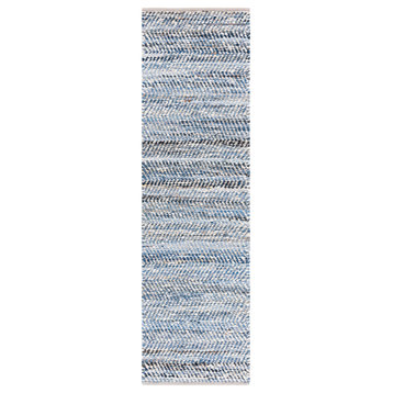 Safavieh Couture Natura Collection NAT346 Rug, Blue/Ivory, 2'3"x8'
