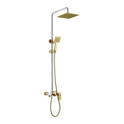 Versailles Solid Brass Luxurious Exposed Gold Bathroom Shower Set - Showerheads And Body Sprays