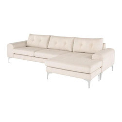 Nuevo - Sand / Right Hand / Silver - Sectional Sofas