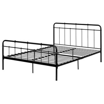 South Shore Holland Queen Metal Spindle Bed in Black