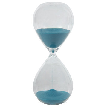 Turquoise Blue 30 Minute Hand Blown Hourglass Sand Timer
