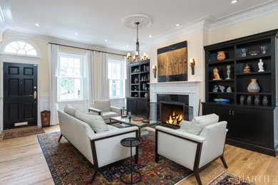 Transitional living room photo in Philadelphia