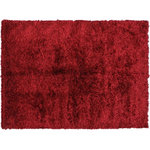 Bareen's Designer Rugs - Hand,Knotted Shag area rug Cope Red/Red, 5'0 x 8'0 - Find yourself drawn to your floor and the plush comfort of the shag rug. With a shag design in beautiful color, this wool blend rug offers durable protection to your floor and homey softness to your design. The neutral simplicity of this rug is a balancing visual statement in a contemporary interior.