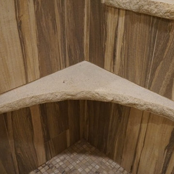 Concrete Corner Shower Bench