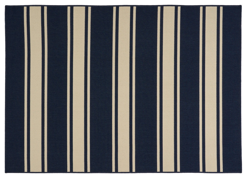 Julia Outdoor Stripe Area Rug, 5'3"x7"