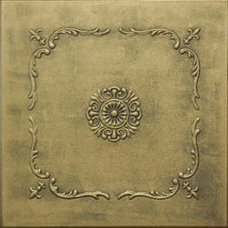 R 43 Styrofoam Ceiling Tile 20x20 - Antique Brass - Ceiling Tile