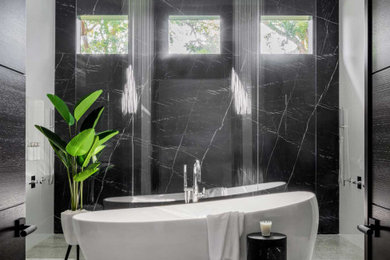 Inspiration for a contemporary bathroom remodel in Miami