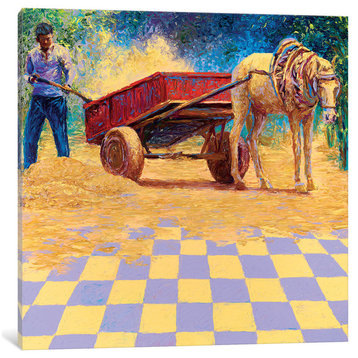 "Dusty Horse Cart" by Iris Scott, Canvas Print, 12"x12"