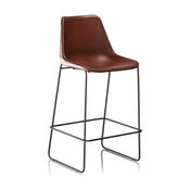 Hudson Leather Bar Stool Brown, Brown