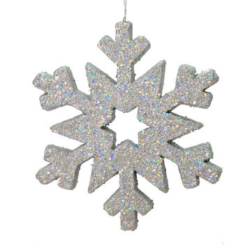 12" Silver Glitter Snowflake Outdoor