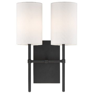 Veronica 2 Light Wall Sconce, Black Forged (BF)