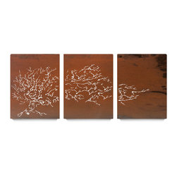 Coral Fan Triptych Wall Art - Products