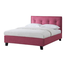 Euro Upholstered Twin Platform Bed - Faded Pink - Platform Beds