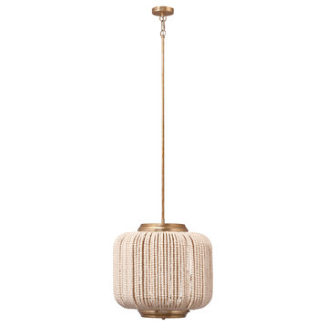 �clair Wood Beaded Chandelier, Champagne