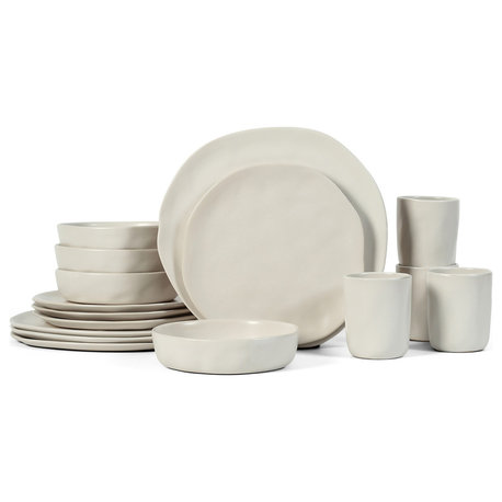 Stone by Mercer Project Hekonda Stoneware 16 Piece Dinnerware Set, Beige