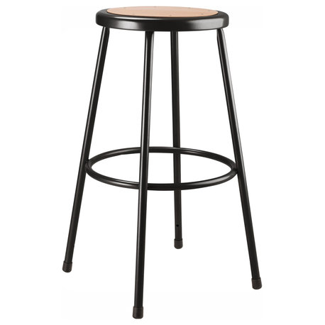 NPS 6200 Series 30" Modern Metal and Wood Heavy Duty Stool in Black