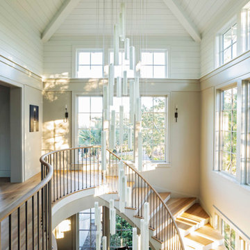 Statement Glass Lighting Emphasizing Vertical Flow