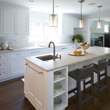 Kitchen Island with Open Shelving
