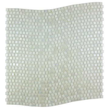 0.3125 in x 0.3125 in Wavy Square Glass Mosaic in Iridescent Shooting Star