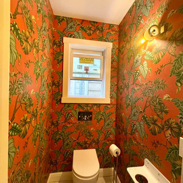 Powder Room Upgrade with Custom Wallpaper Installation