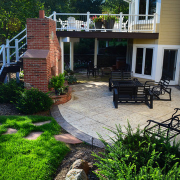 Custom Design Fireplace, Patio and Water Feature