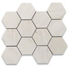 Moleanos Beige Golden Beach Limestone 4 inch Hexagon Mosaic Tile Honed, 1 sheet