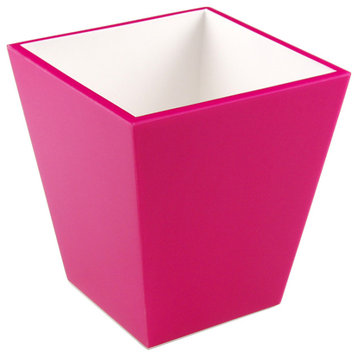 Hot Pink Lacquer Bathroom Accessories, Waste Basket