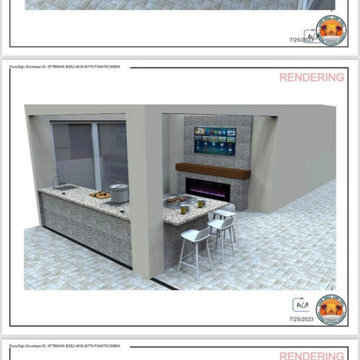 Outdoor Kitchen - TV wall