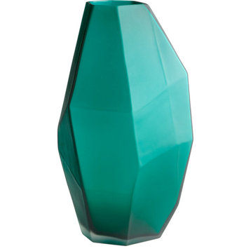 Cyan Large Bronson Vase, Green