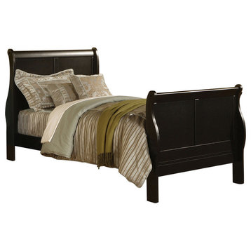 ACME Louis Philippe III Full Sleigh Bed in Black