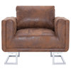 vidaXL Armchair Modern Upholstered Armchair Single Sofa Brown Faux Suede Leather