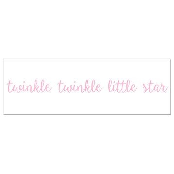 Twinkle Twinkle Little Star 12"x36" Canvas Wall Art, Pink