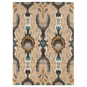 Linon Trio Icon Hand Tufted Polyester 8'x10' Rug in Gray
